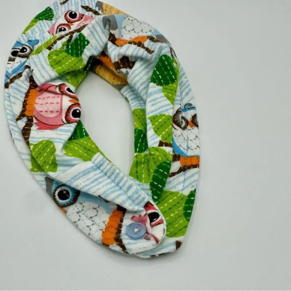 Colorful Owl Print Kids Bandana Bib (771)